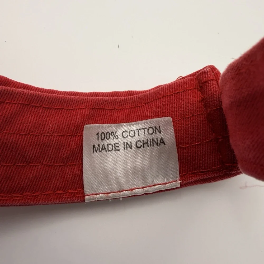 Titleist Golf Visor Red White Embroidered Logo Adjustable Strap 100% Cotton